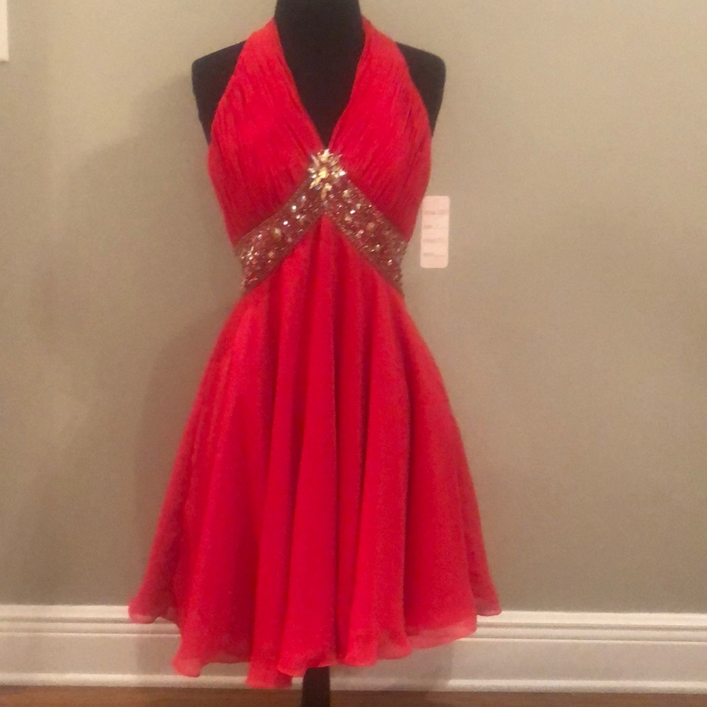 Red cocktail dress